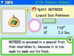 Nutreed Nutreed's Pokedex Entry