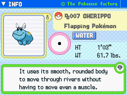 Cherippo Cherippo's Pokedex Entry