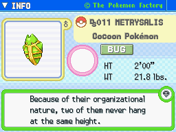 Metrysalis Metrysalis's Pokedex Entry
