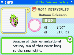 Metrysalis (Shiny) Metrysalis (Shiny)'s Pokedex Entry