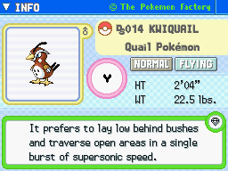 Kwiquail Kwiquail's Pokedex Entry