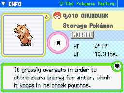 Chubbunk's Pokedex Entry