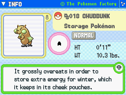 Chubbunk (Shiny) Chubbunk (Shiny)'s Pokedex Entry