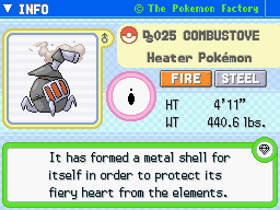 Combustove Combustove's Pokedex Entry