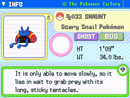 Snaunt Snaunt's Pokedex Entry