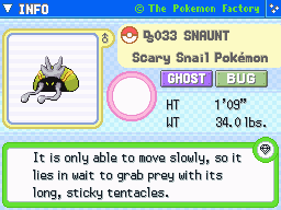 Snaunt (Shiny)'s Pokedex Entry