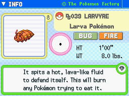 Larvyre Larvyre's Pokedex Entry