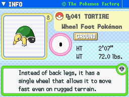 Tortire Tortire's Pokedex Entry