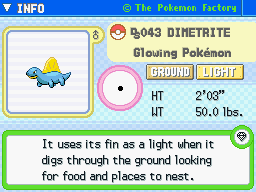 Dimetrite Dimetrite's Pokedex Entry