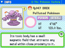 Drek Drek's Pokedex Entry