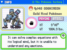 Cognimech's Pokedex Entry