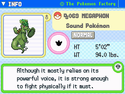 Megaphon's Pokedex Entry