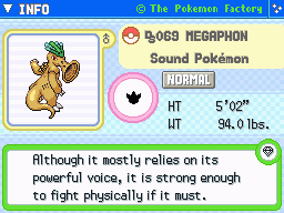 Megaphon (Shiny)'s Pokedex Entry