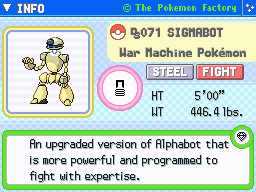 Sigmabot (Shiny)'s Pokedex Entry
