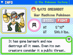 Omegabot's Pokedex Entry