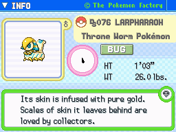 Larpharaoh's Pokedex Entry