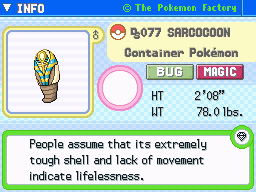 Sarcocoon's Pokedex Entry