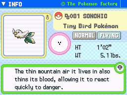 Sonchic's Pokedex Entry