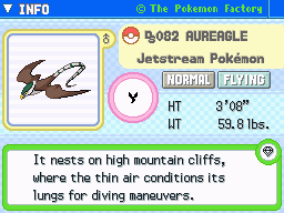 Aureagle's Pokedex Entry