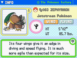 Zephyrach's Pokedex Entry