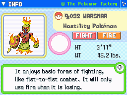 Warsmar (Shiny)'s Pokedex Entry
