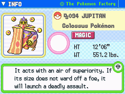 Jupitan's Pokedex Entry