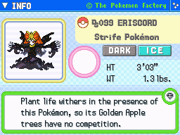 Eriscord (Shiny) Eriscord (Shiny)'s Pokedex Entry