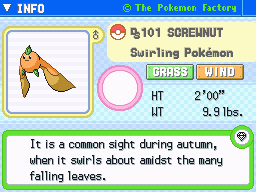 Screwnut Screwnut's Pokedex Entry