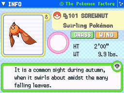 Screwnut (Shiny) Screwnut (Shiny)'s Pokedex Entry