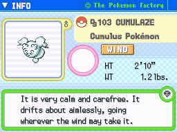 Cumulaze Cumulaze's Pokedex Entry