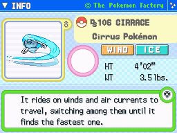 Cirrace (Shiny) Cirrace (Shiny)'s Pokedex Entry