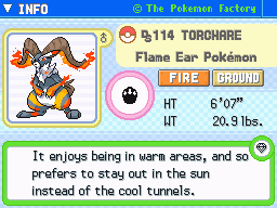 Torchare Torchare's Pokedex Entry