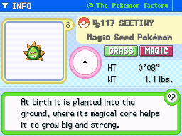 Seetiny Seetiny's Pokedex Entry