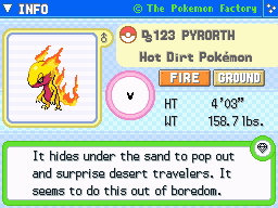 Pyrorth (Shiny) Pyrorth (Shiny)'s Pokedex Entry