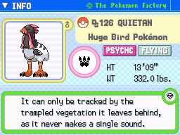Quietan Quietan's Pokedex Entry