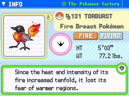 Torburst Torburst's Pokedex Entry