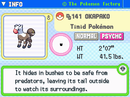 Okapako Okapako's Pokedex Entry