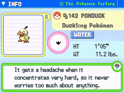 Ponduck Ponduck's Pokedex Entry