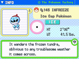 Infreeze's Pokedex Entry
