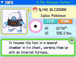 Blizzurn Blizzurn's Pokedex Entry