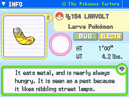 Larvolt Larvolt's Pokedex Entry