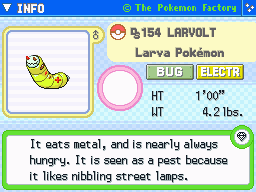 Larvolt (Shiny)'s Pokedex Entry