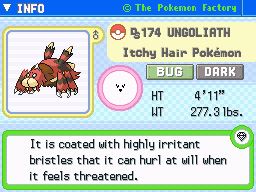 Ungoliath Ungoliath's Pokedex Entry